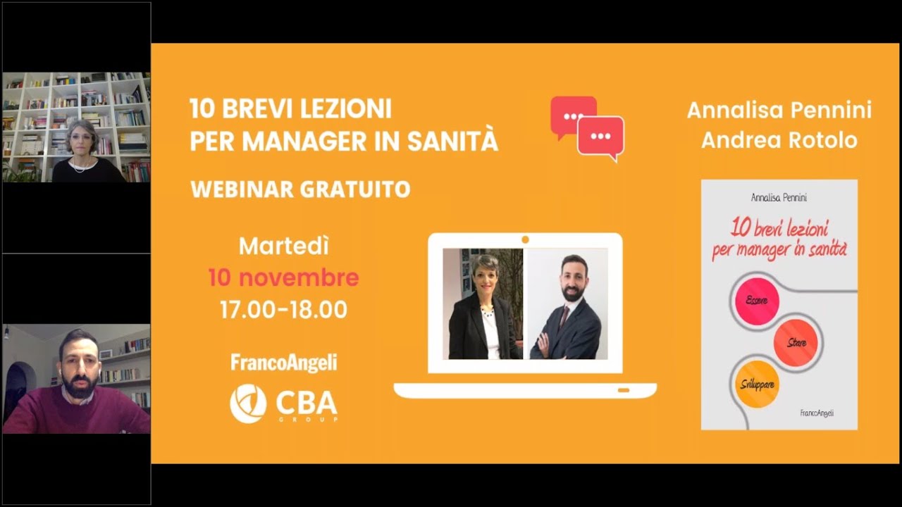 10 brevi lezioni per manager in sanità | Webinar gratuito con Annalisa Pennini e Andrea Rotolo