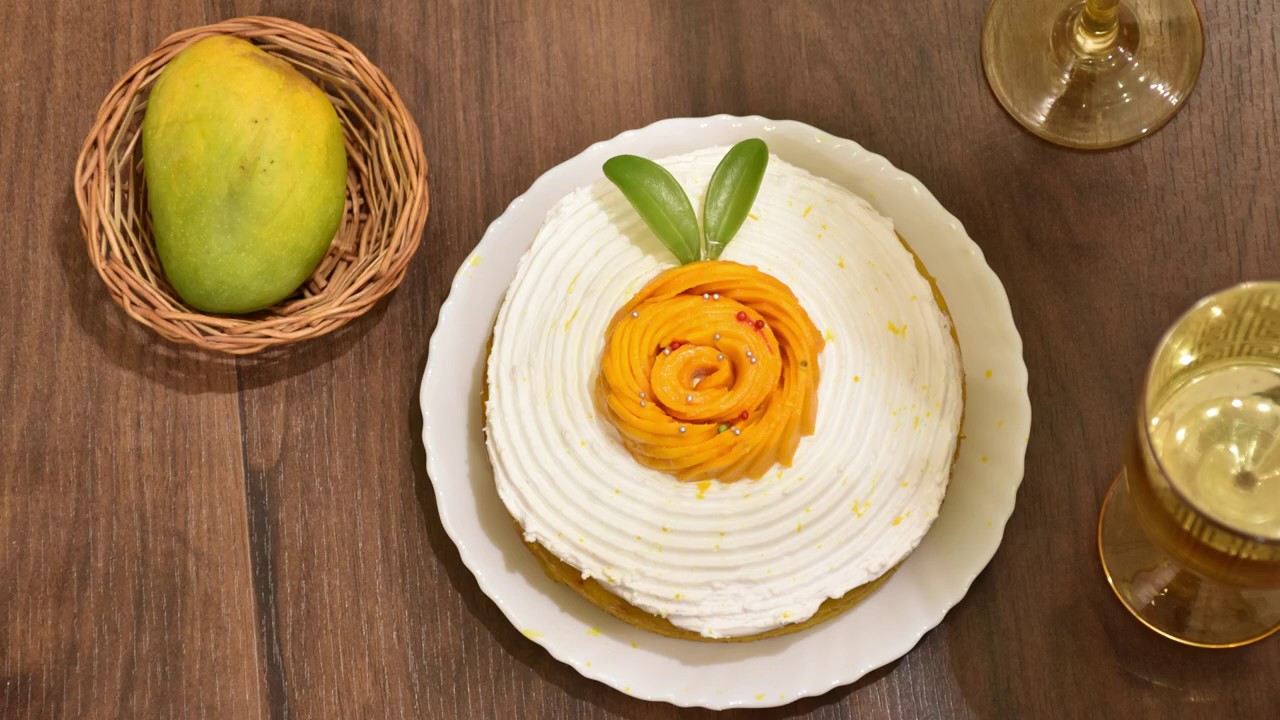 EGGLESS MANGO CAKE | NO BUTTER | NO OVEN | NO ARTIFICIAL COLOUR | NO BUTTER PAPPER | SUMMER SPECIAL