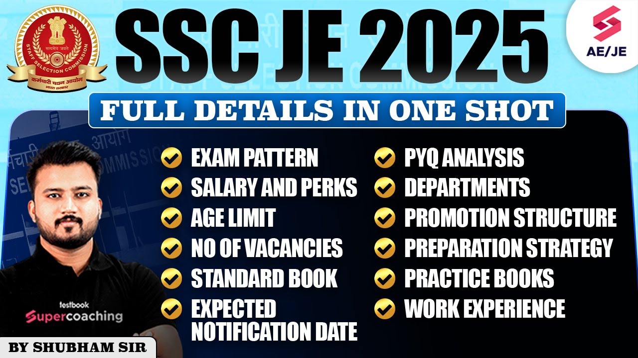 SSC JE 2025 Notification | SSC JE Exam Pattern | SSC JE Syllabus, Vacancy & Strategy | Shubham Sir