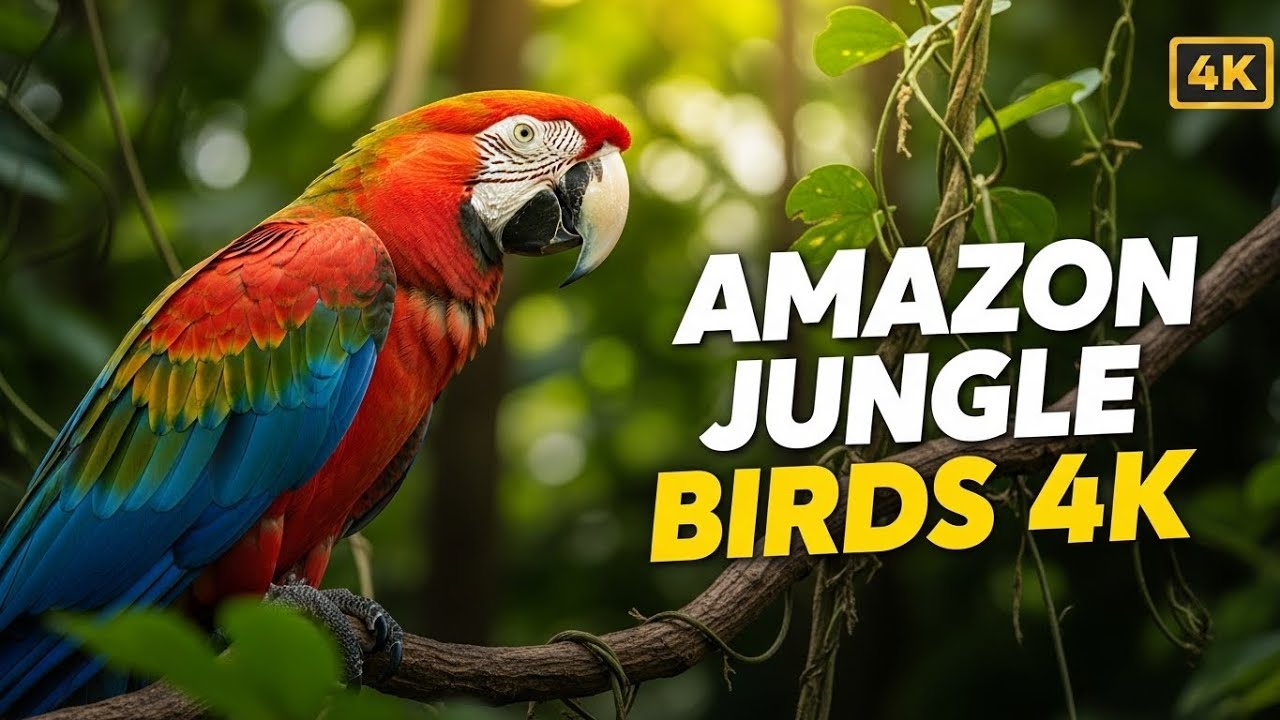 Amazon Jungle Birds 4K - Relaxing Nature Documentary with Real Sounds