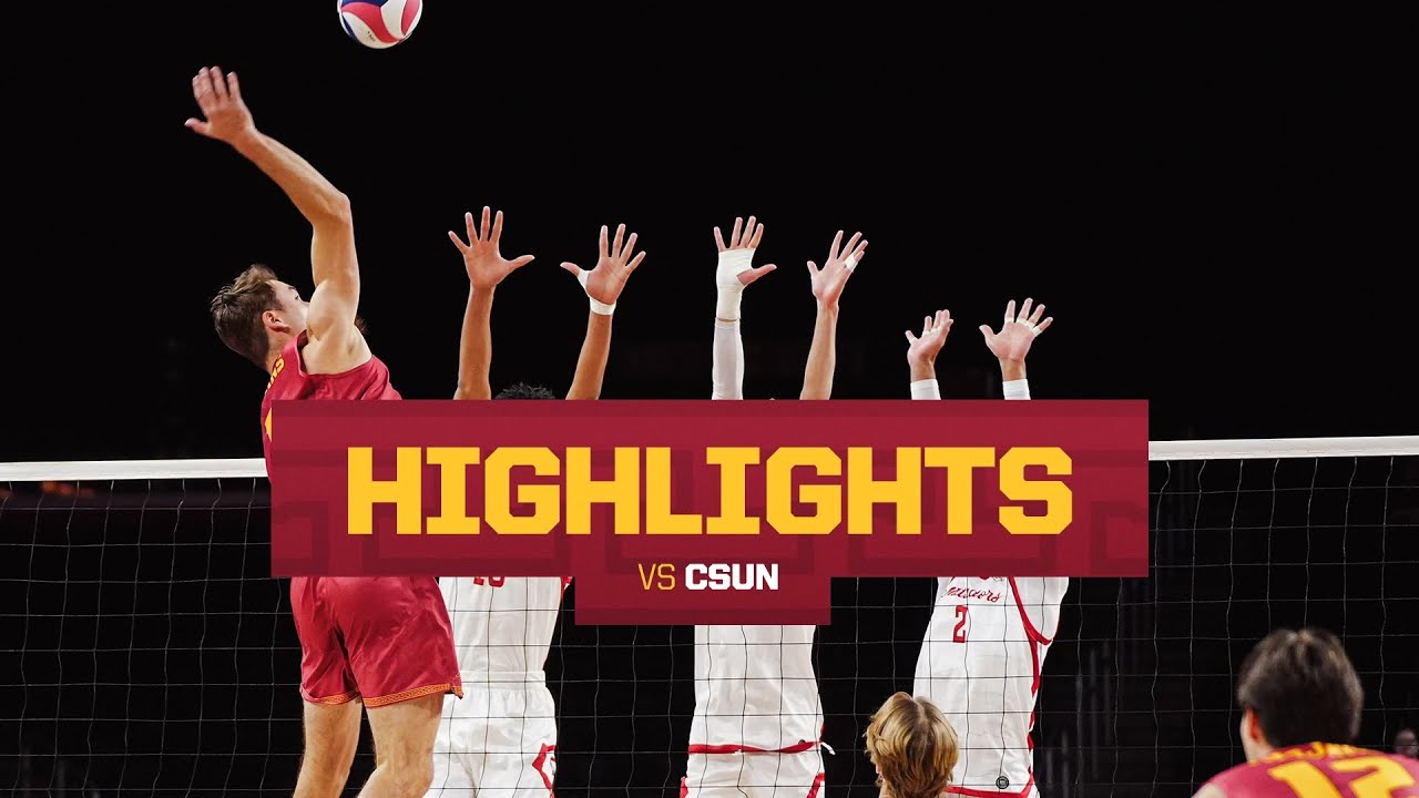 USC Men's Volleyball Highlights vs. CSUN | Trojans win 3-2