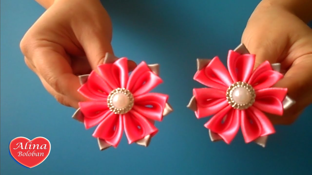 Симпатичные Резиночки Канзаши для маленькой Принцессы / Cute scrunchy kanzashi DIY Hand made