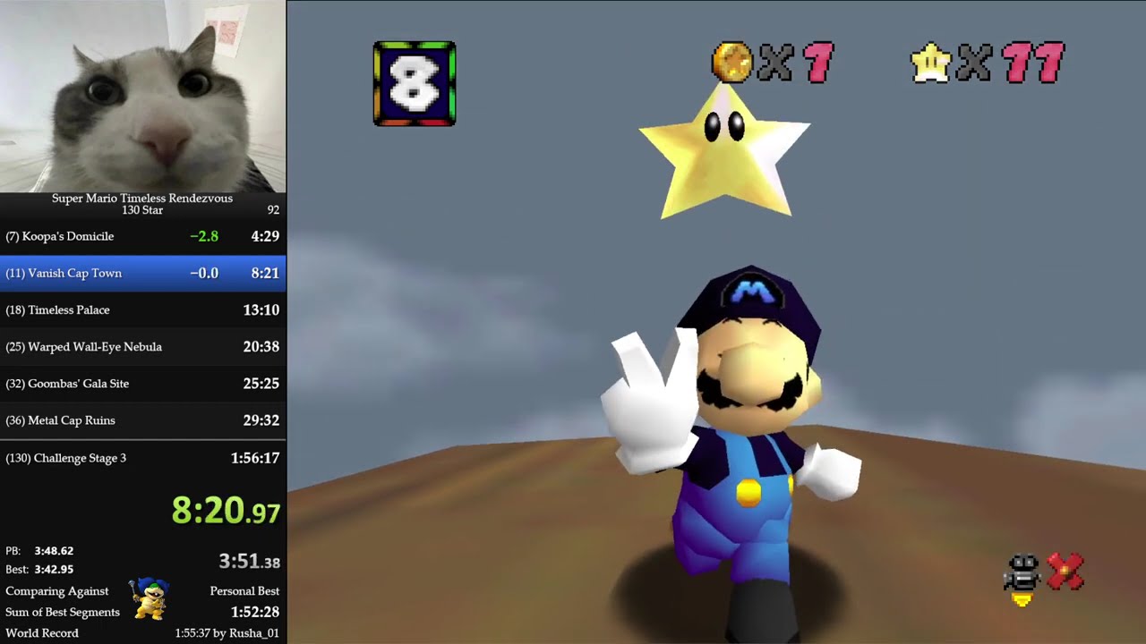 [WR] SM64 Timeless Rendezvous - 130 Star in 1:52:56