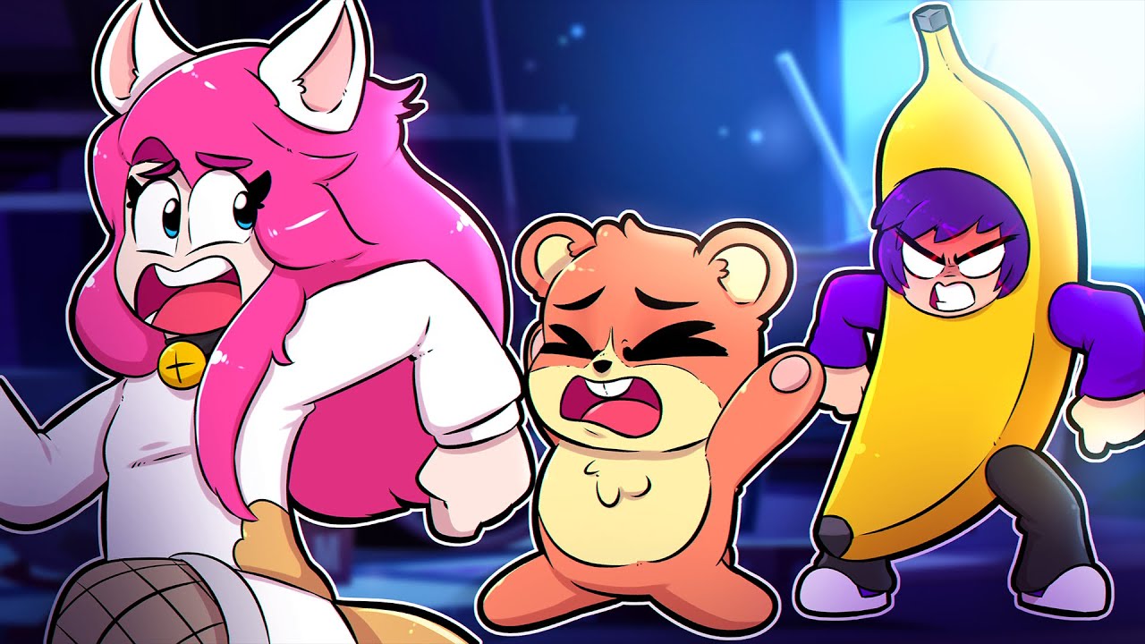 Fuja da BANANA DEVORADORA de CRIANÇAS no ROBLOX ! 😭Miauzinha