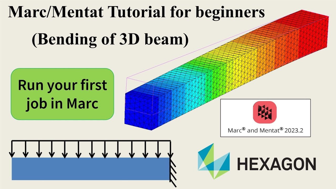 Статический анализ с использованием Marc/Mentat для начинающих | 3D-анализ напряжений | Учебное п...
