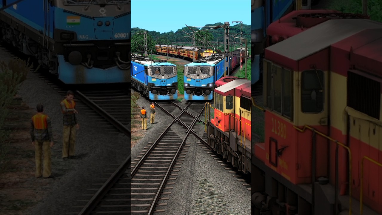 Train Simulator Game, WAG 12B Locomotive Crossing Diamond Railroad, Train Game #train #traingame
