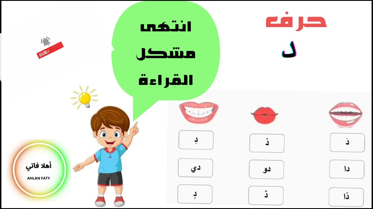 حرف الدال مع الحركات الطويلة والقصيرة 