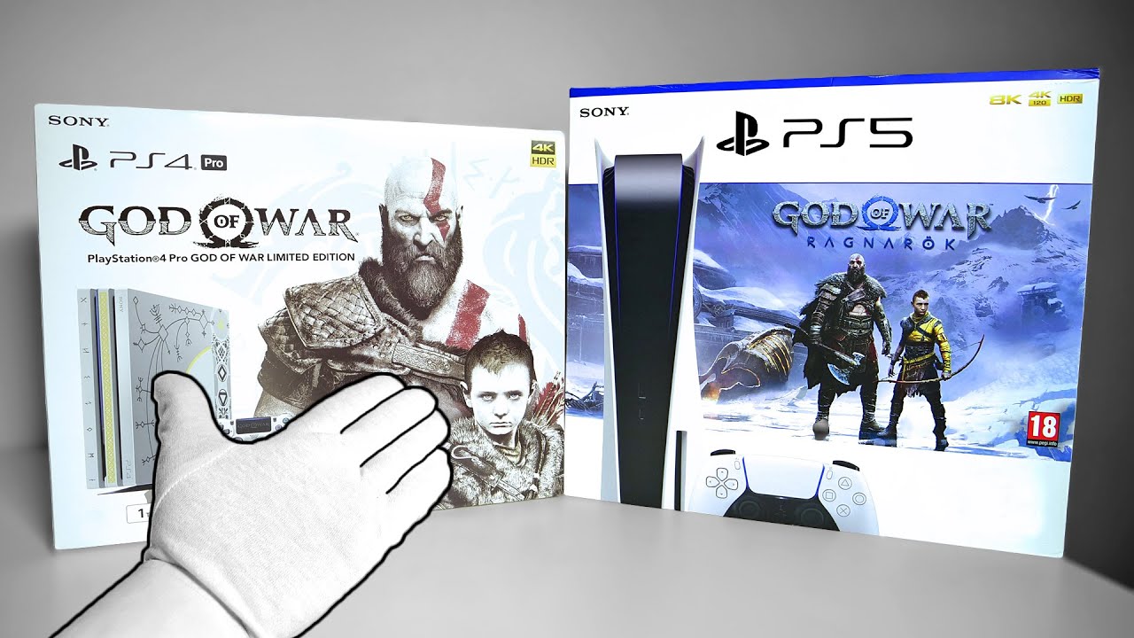 PS5 "GOD OF WAR RAGNARÖK" Console Unboxing! (PlayStation 5) + PS4 Pro Limited Edition