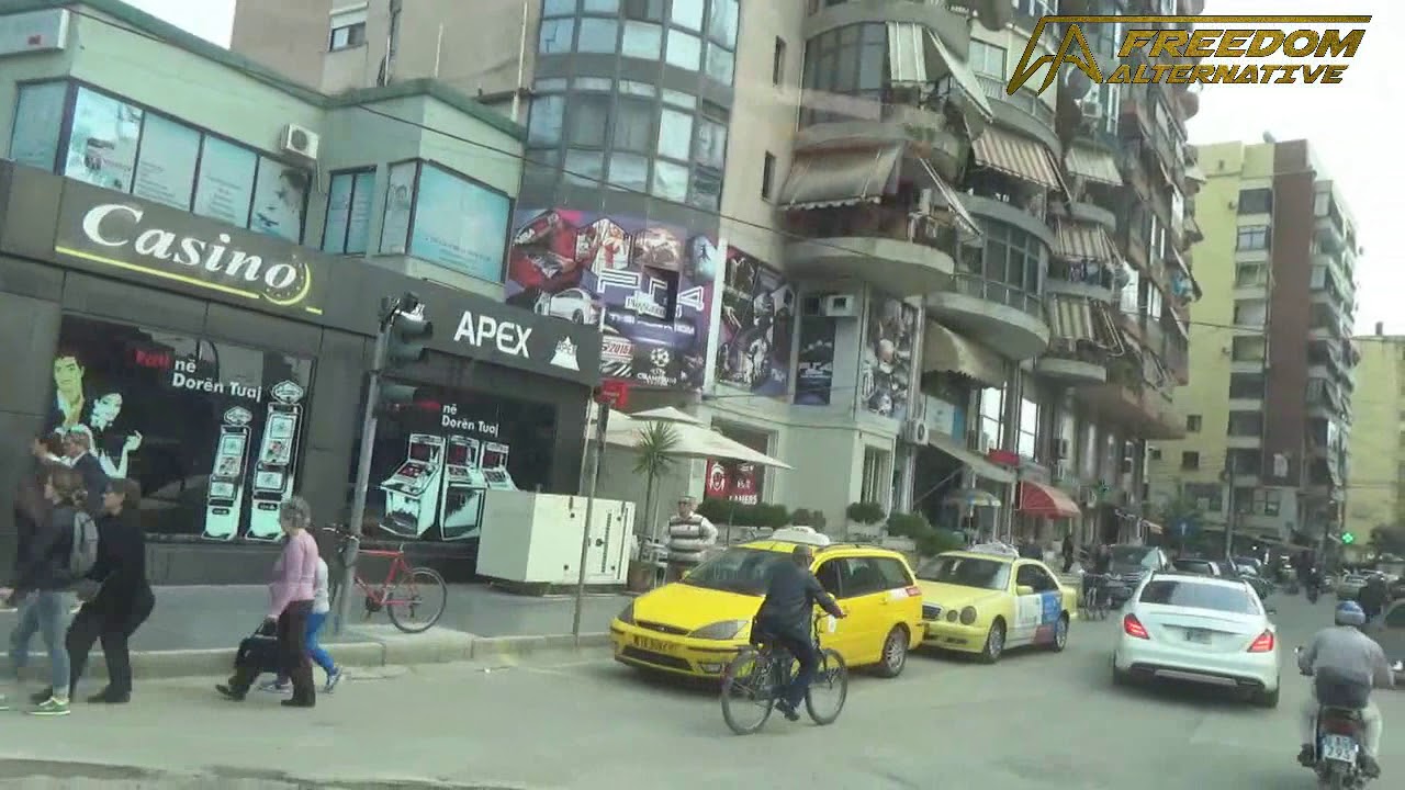 Riding the bus in Tirana, Albania
