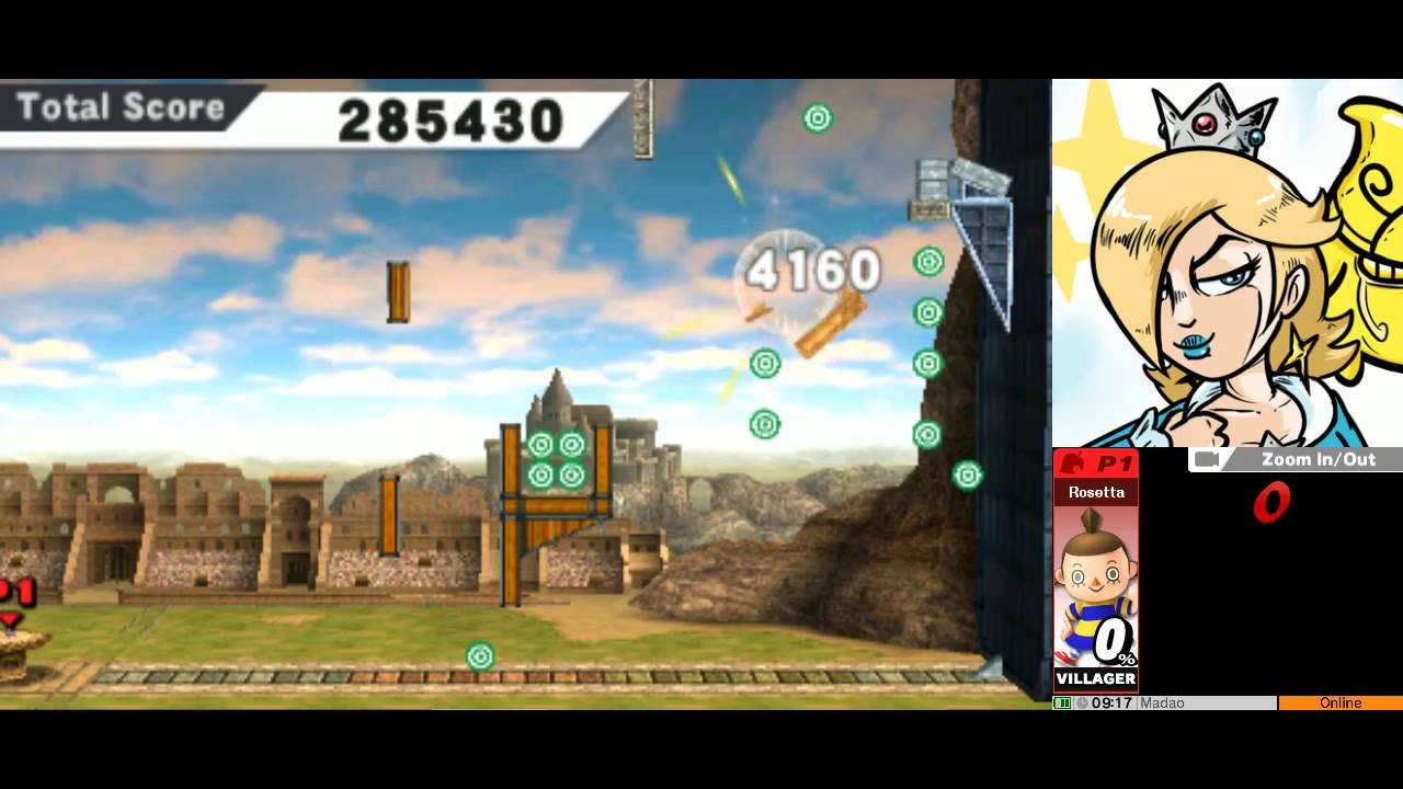 Super Smash Bros. 4 3DS: Target Blast Double Perfect Score with Villager (635890 Score)