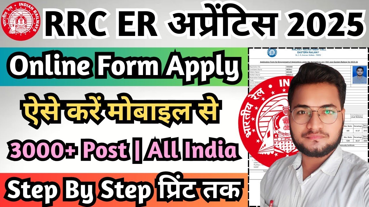 Eastern Railway ITI Apprentice 2025 Online Form, RRC ER ITI Apprentice Online Form 2025 Kaise Bhare