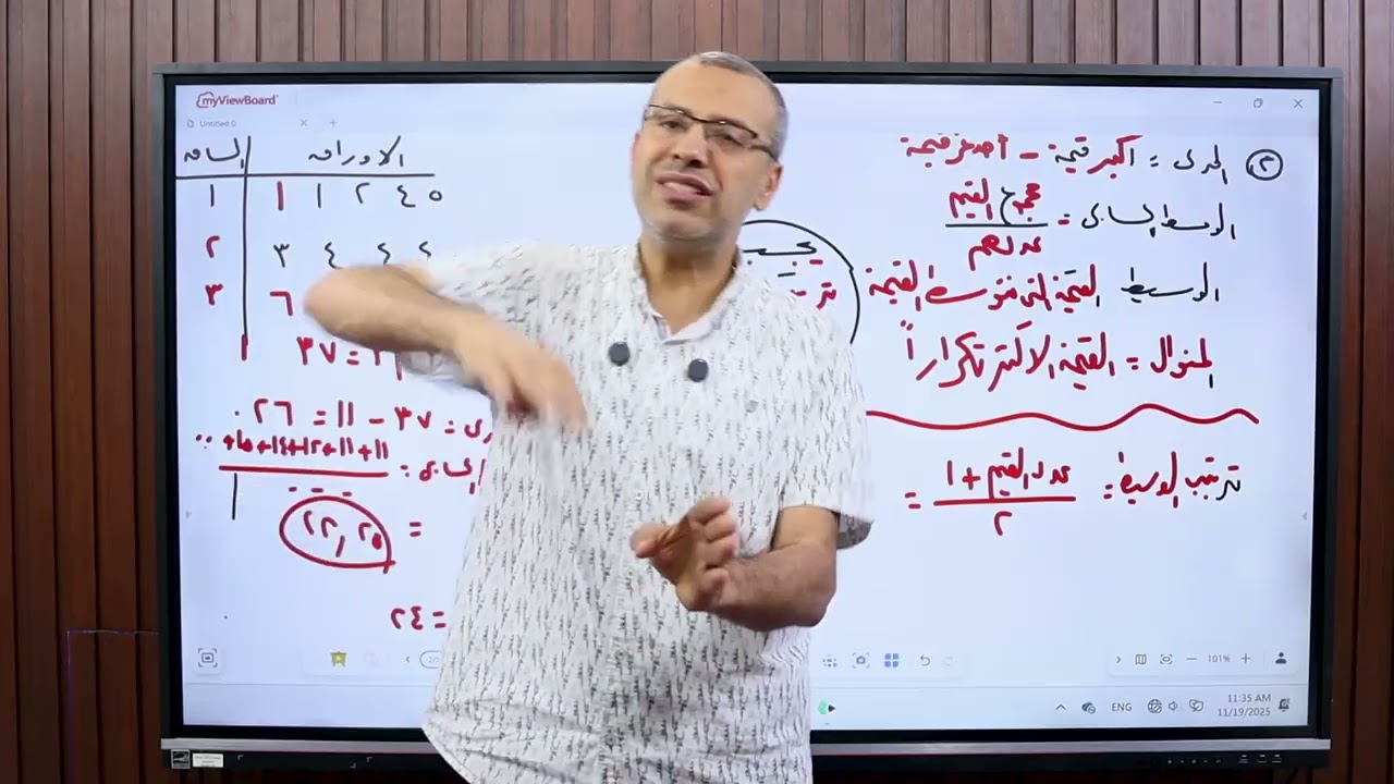 احصاء الصف الثالث الثانوى ادبى اقوى مراجعة للوحدة الثانية الساق و الاوراق الجزء الاول