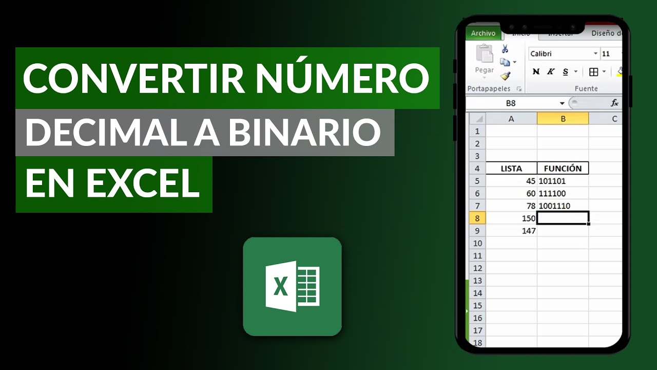 C&oacute;mo Convertir un N&uacute;mero Decimal a Binario con la Funci&oacute;n DEC.A.BIN en Excel