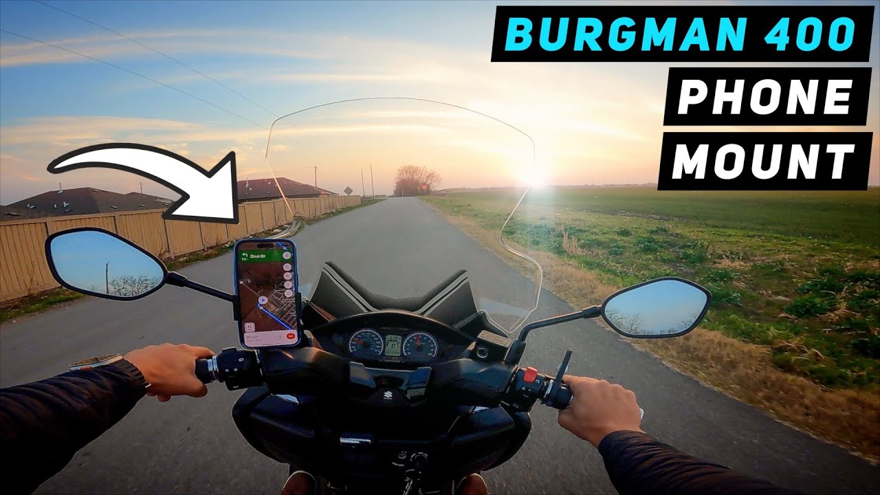 Suzuki Burgman 400 — Установка крепления для телефона | Вещи для скутеров Митча