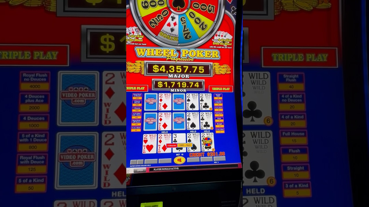 High Limit Deuces Wild-4 Deuces + Bonus Wheel Spin! 