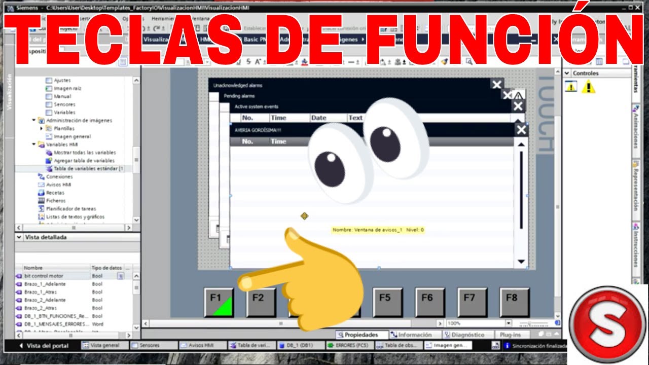 𝐂ó𝐦𝐨 se 𝐂𝐎𝐍𝐅𝐈𝐆𝐔𝐑𝐀 una 𝗧𝗘𝗖𝗟𝗔 𝗱𝗲 𝗙𝗨𝗡𝗖𝗜Ó𝗡 en el Panel HMI - PLC ESPAÑOL 🌠!!! 149