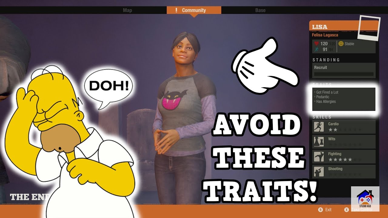 AVOID THESE NEGATIVE CHARACTER TRAITS TO HELP YOUR COMMUNITY STAY HAPPY! STATE OF DECAY 2