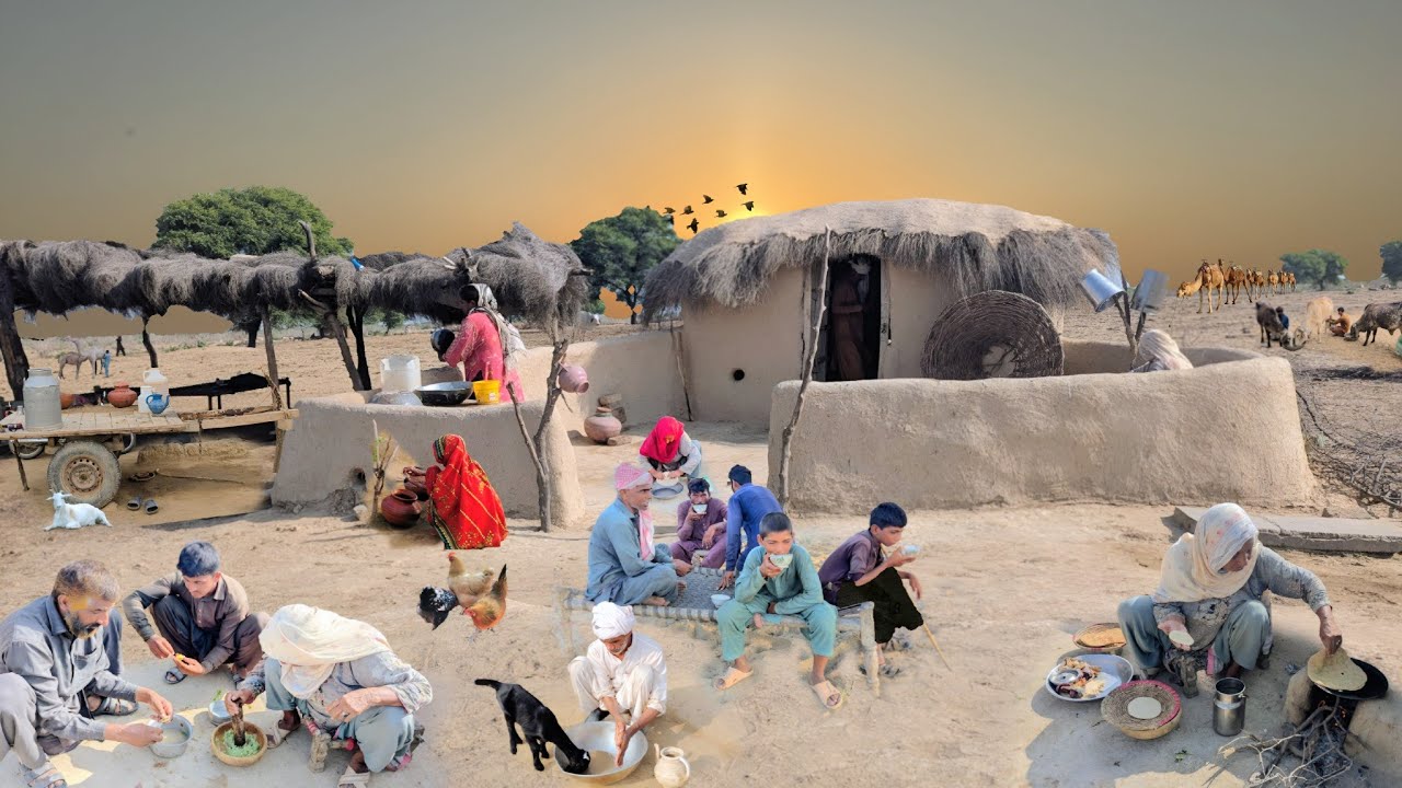 Desert Women Morning Routine Pakistan | Village Life Pakistan | Traditional Desert Village Cholistan