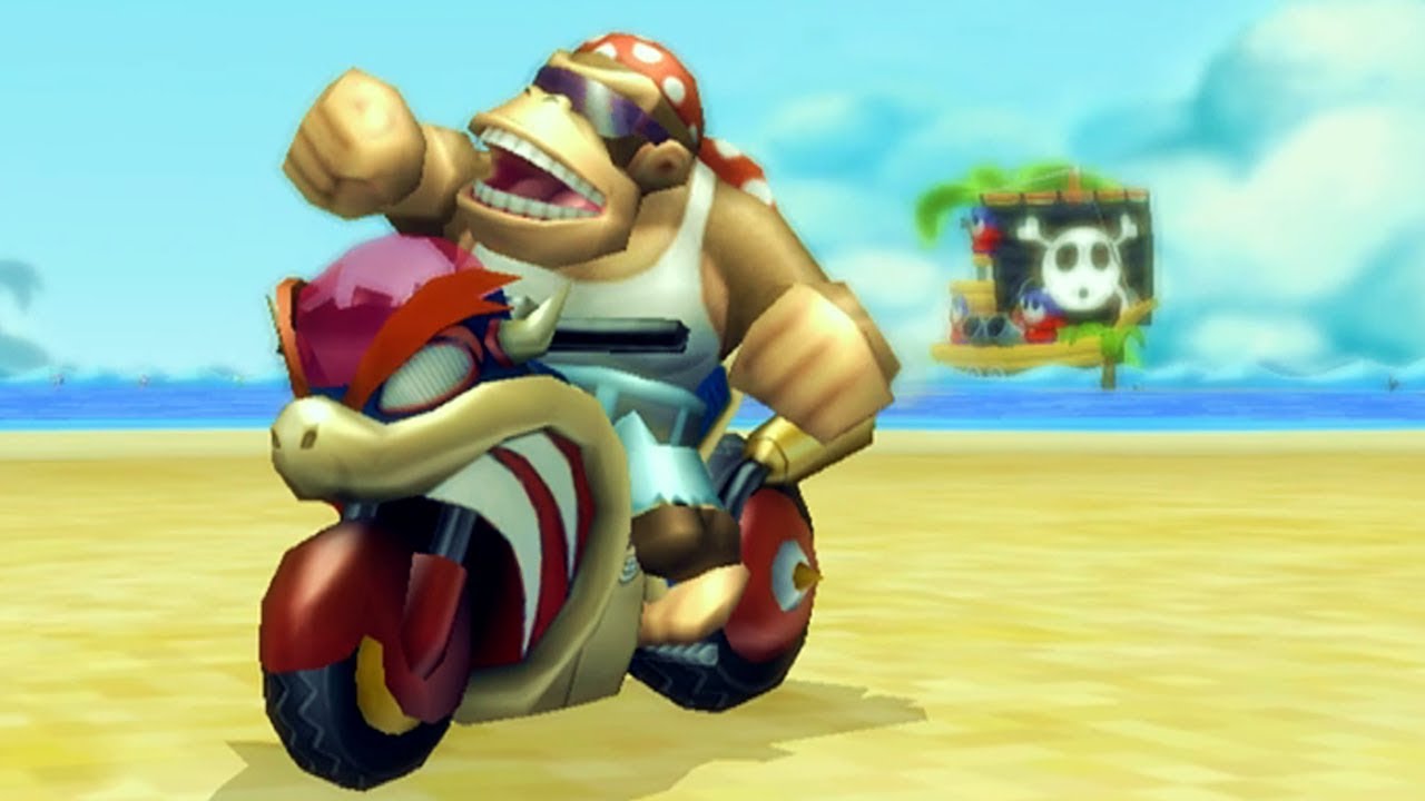 Mario Kart Wii - Banana Cup Mirror Mode (Funky Kong Gameplay)