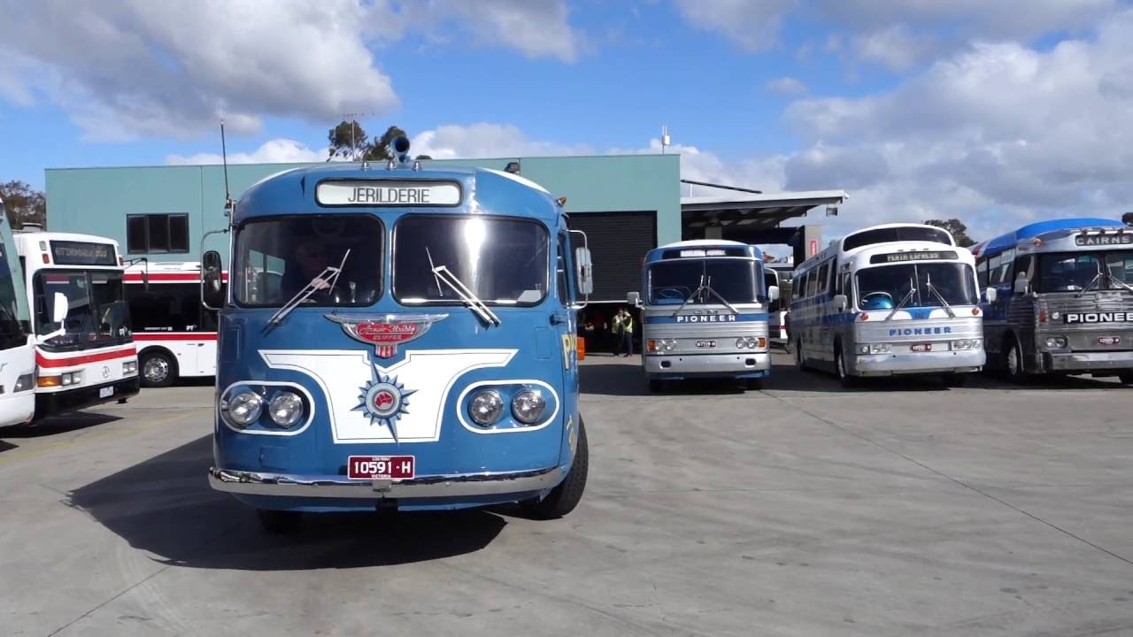 The 1954 Ansair Flxible Clipper bus departing from Moonee Valley Coaches