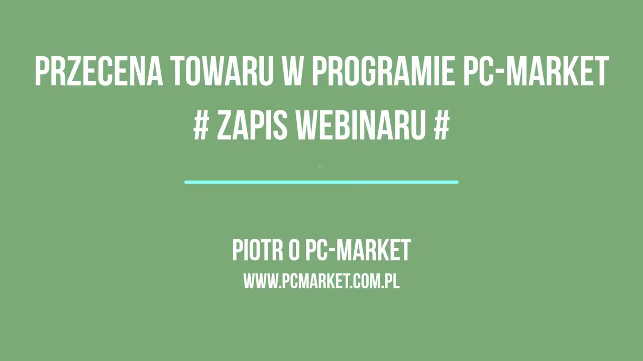 Przecena towaru w programie PC-MARKET :: Zapis webinaru