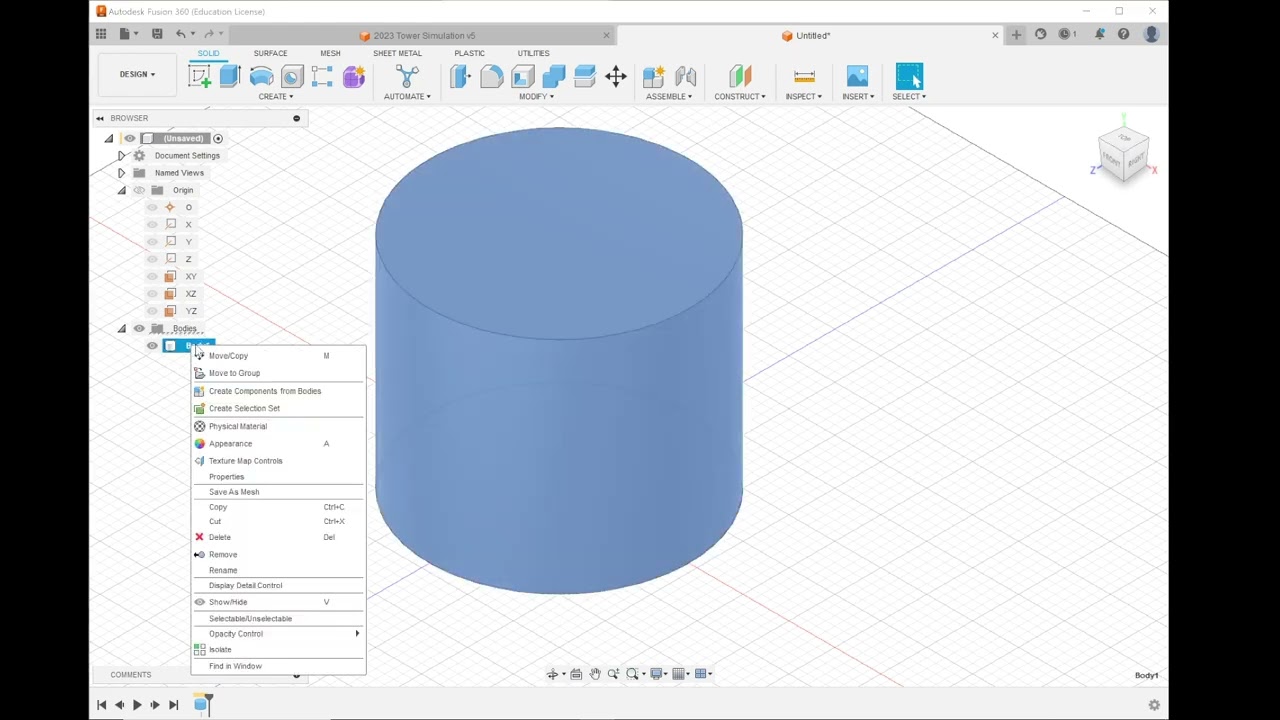 Balsa Tower 2023 Intro and Basics of Fusion 360