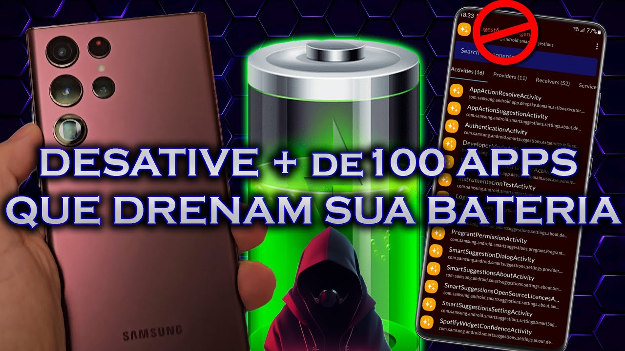 DESATIVE MAIS DE 100 APPS QUE DRENAM SUA BATERIA😱 🔋📲(Com Apenas 1 Click) #samsung #galaxy Sem Root