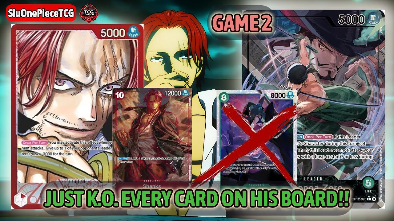 JUST K.O EVERY CARD ON HIS BOARD!! - OP12 [GAME 2-AUG 24] 🔴 Shanks VS. 🟢 Zoro 🎮 GAMEPLAY