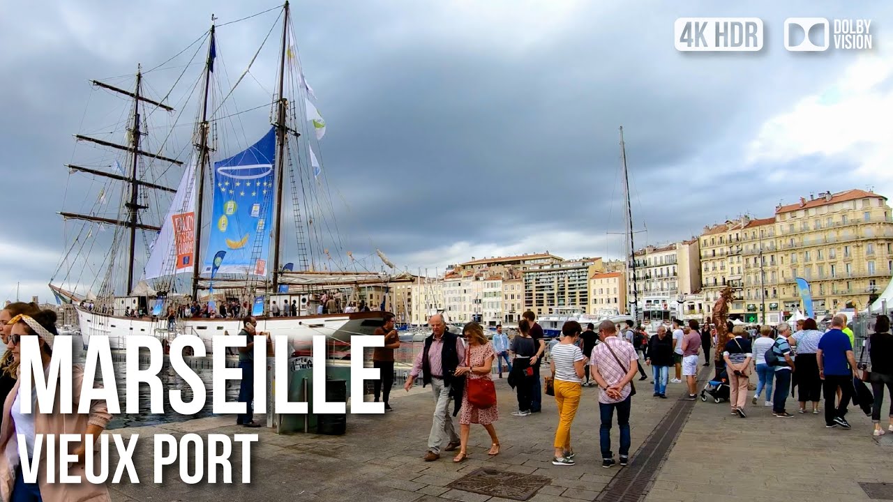 Old Port of Marseille (Vieux-Port) - 🇫🇷 France [4K HDR] Walking Tour