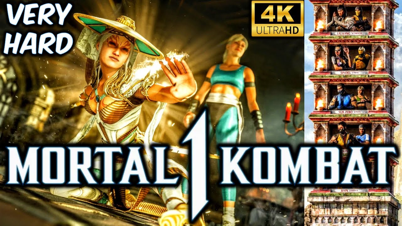 MK1 *ASHRAH* VERY HARD KLASSIC TOWER GAMEPLAY!! (SONYA AS KAMEO) 4K 60 FPS NO MATCHES LOST!! (MK12)