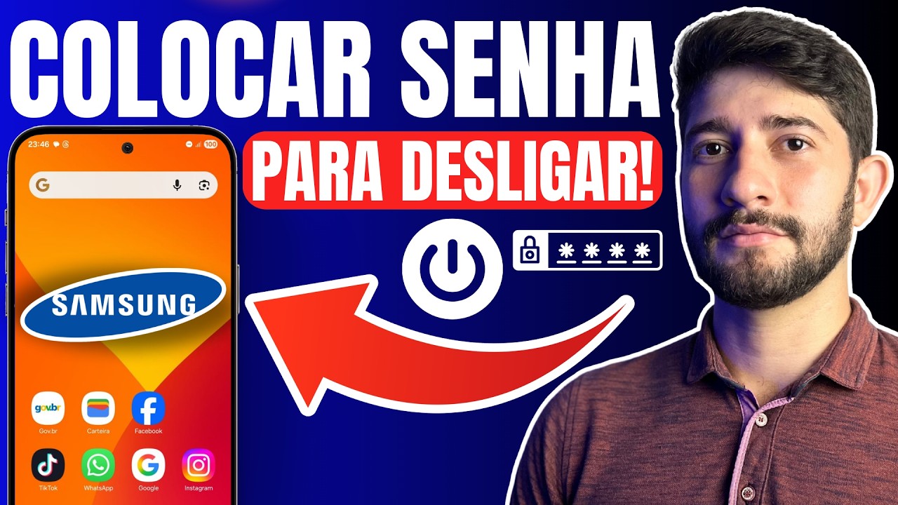 COMO COLOCAR SENHA PARA DESLIGAR CELULAR SAMSUNG! RÁPIDO E FÁCIL!