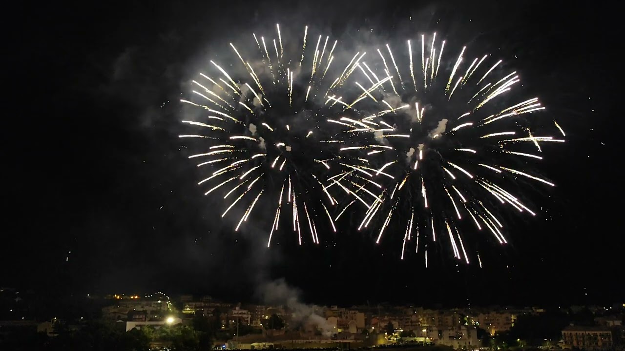 Fireworks midnight August 15th 2024. Piazza Armerina-Sicily