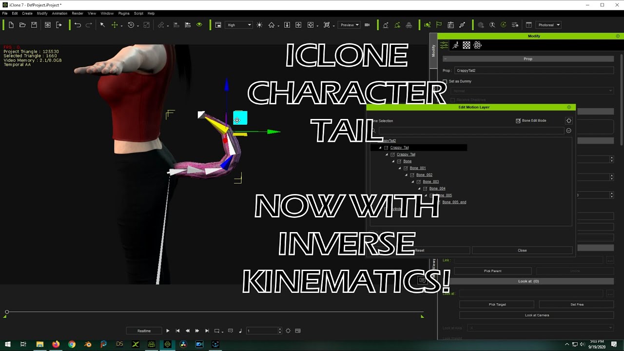 How to Add a Tail to Your Reallusion iClone Character Part 2 - IK!