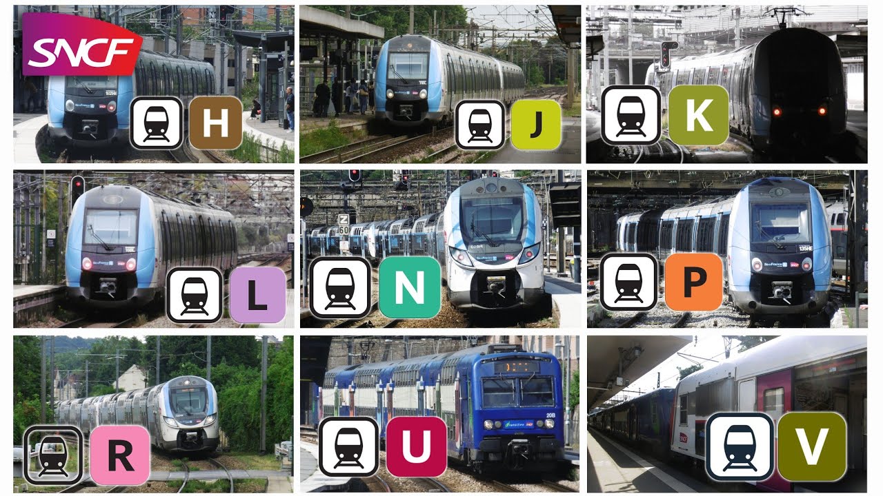 Compilation des 9 lignes du Transilien Paris Ile-de-France (SNCF) 2025 