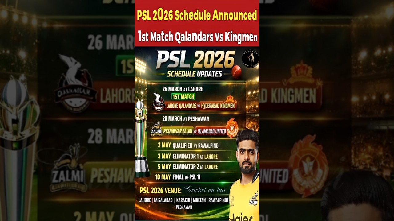 PSL 2026 Schedule Announced | Lahore vs Hyderabad to Kick Off PSL 2026| #PSL2026 #PSLSchedule #PSL11