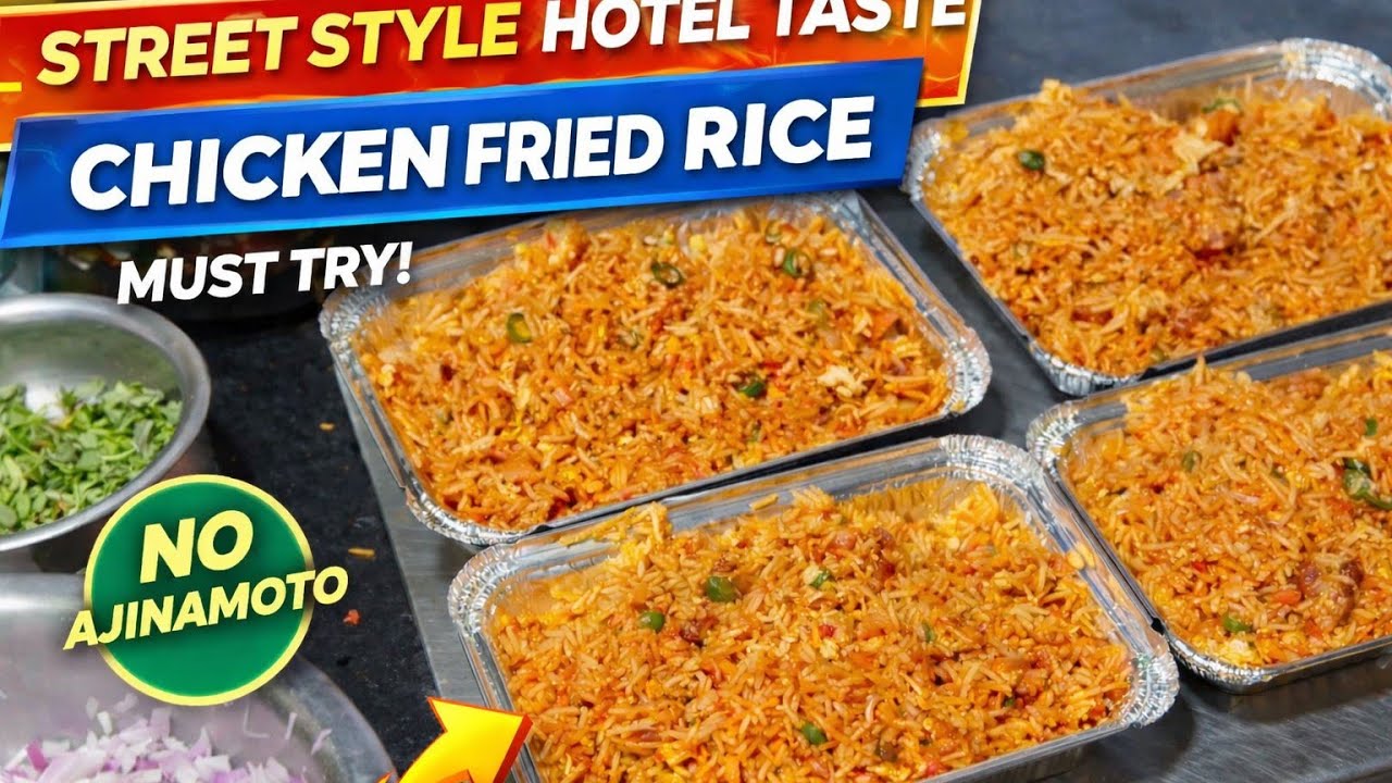 Street Style Chicken Fried Rice | No Ajinomoto | Easy Chicken Fried Rice Recipe | Tamil/Hindi