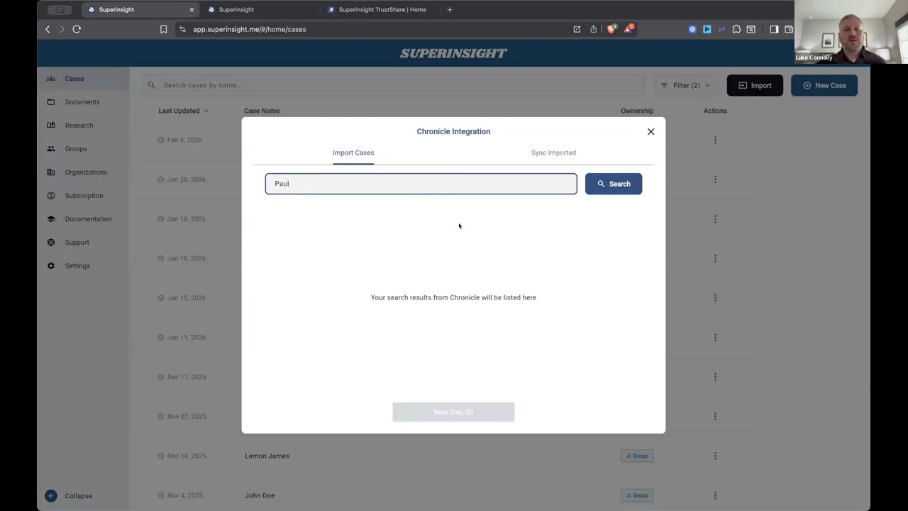 One Click Medical Chronologies: Chronicle + Superinsight in Action - Integration Walkthrough