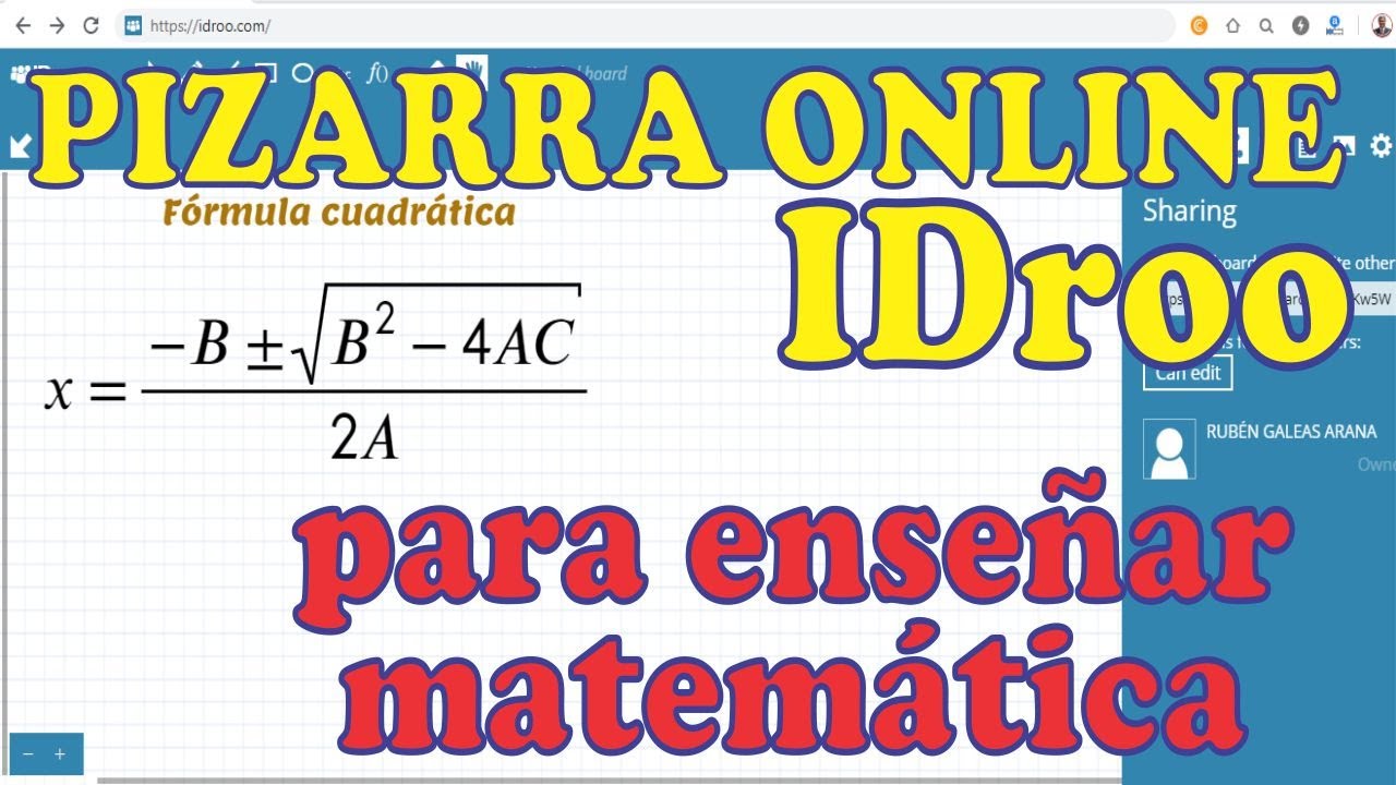 ✅ Pizarra virtual IDROO para enseñar matemática. Pizarra online para matemáticas gratis 💥