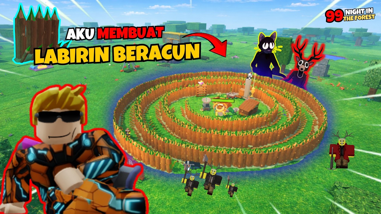 Aku membuat Base Labirin Berduri dan Beracun di 99 Night in the Forest  #99nightintheforest #roblox