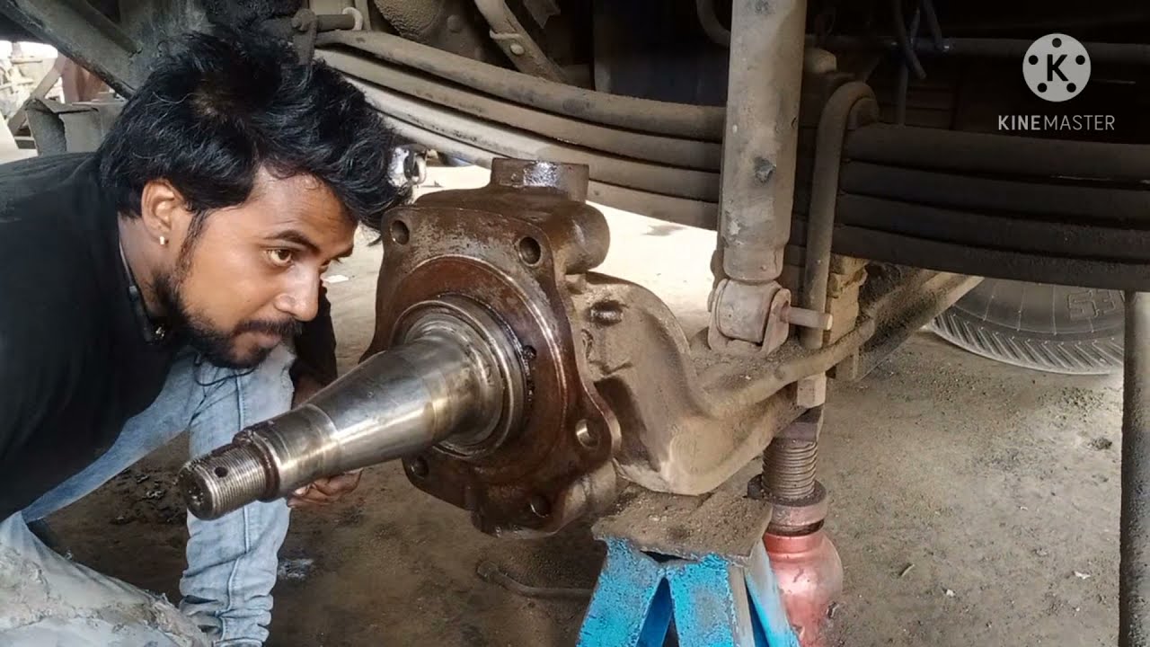 tata 3118 kingpin play setting  how to tata 3118 kingpin fitting kaise Karen