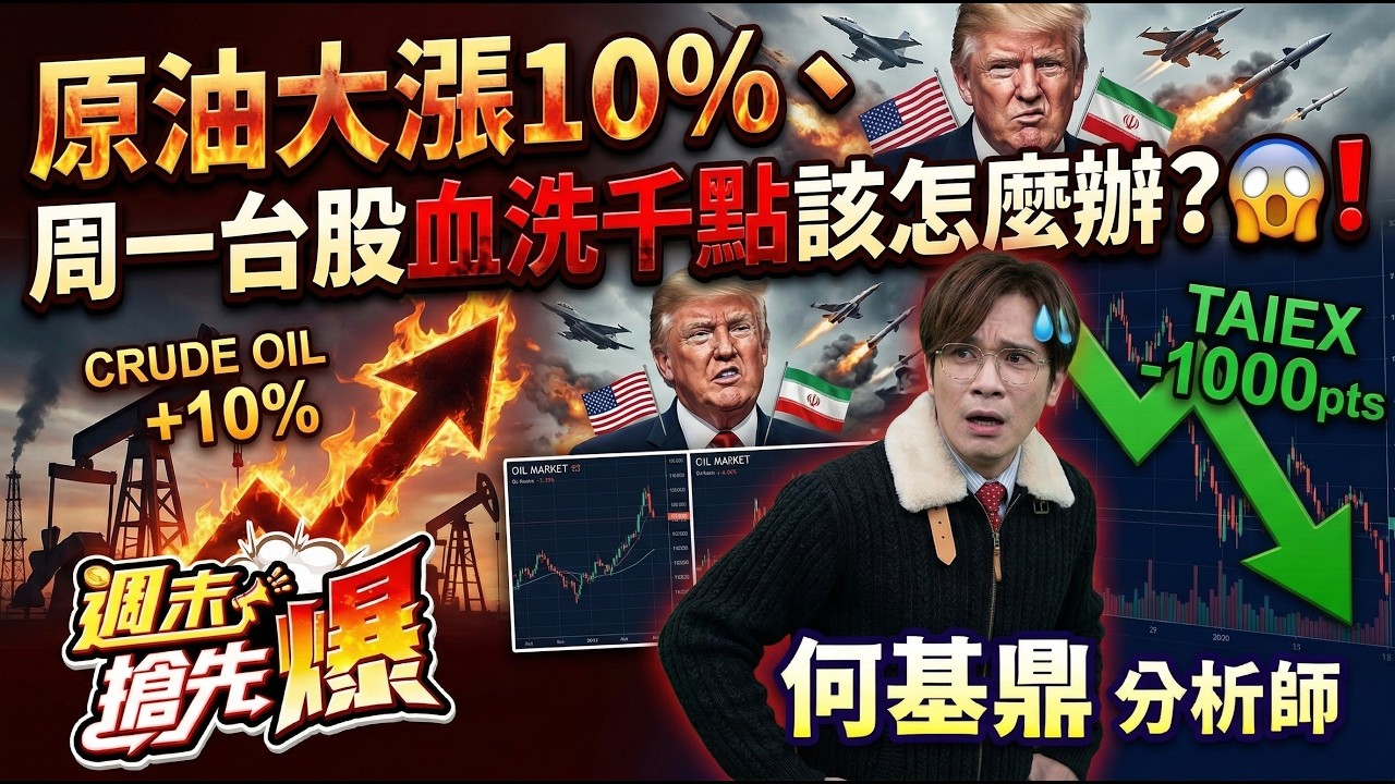 【原油大漲10%，周一暴跌千點怎麼辦？】何基鼎分析師 2026.3.8