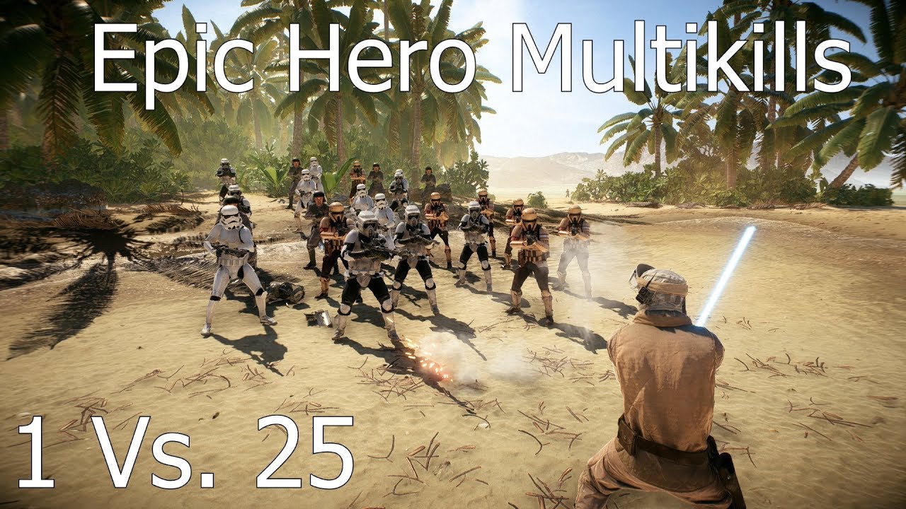 1 Vs. 25 EPIC HERO MULTIKILLS - Star Wars Battlefront 2 #1