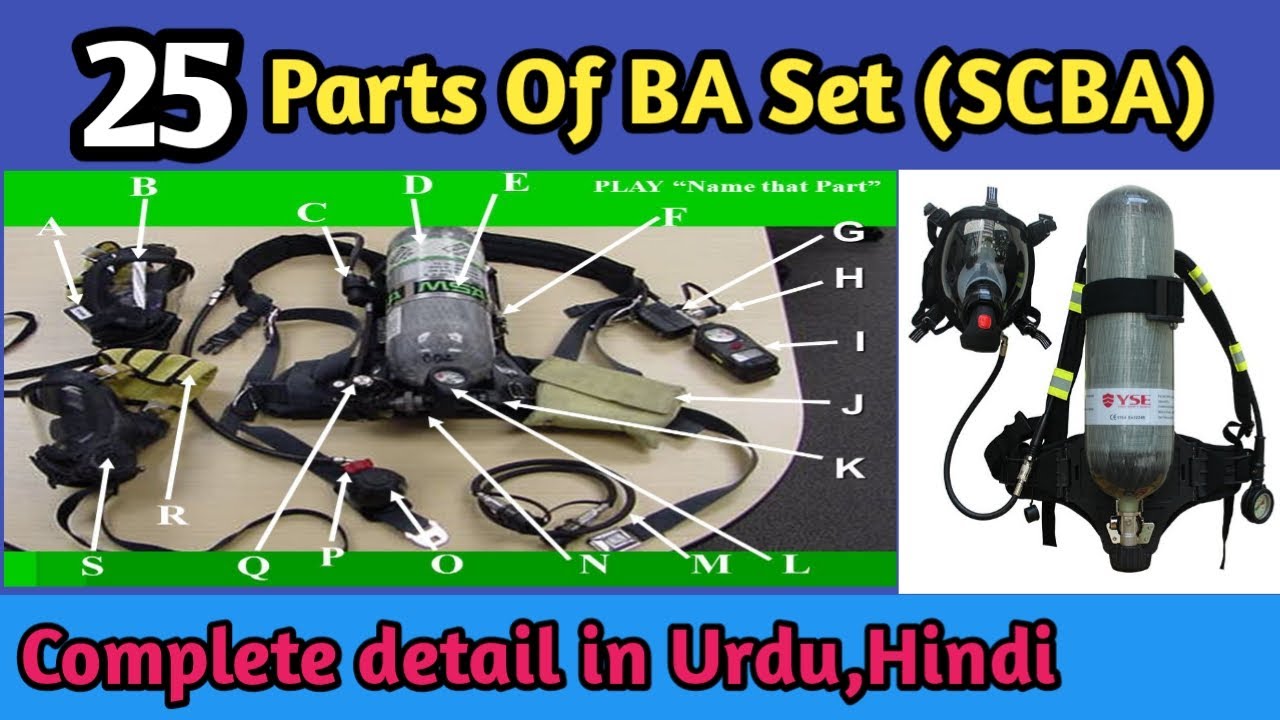 Parts of scba | scba parts | ba set parts name hindi | Parts  of BA Set | in urdu | in Hindi