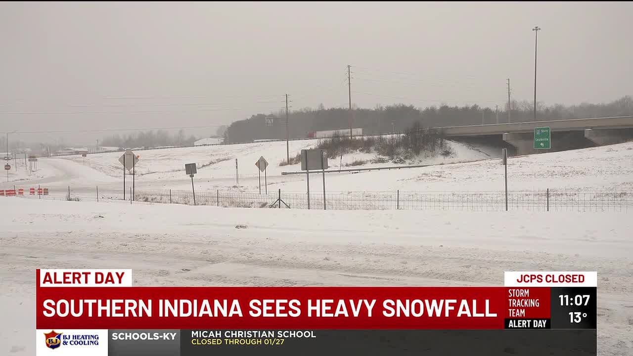 Southern Indiana sees heavy snowfall