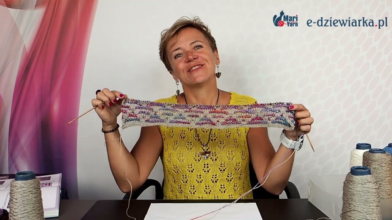 Oczka podnoszone w dwóch kolorach - 108 odc. e-dziewiarka TV