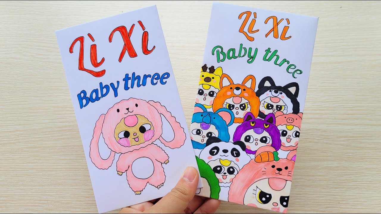Cách Làm Bao Lì Xì Baby Three Bằng Giấy | Baby Three | Vân Handmade