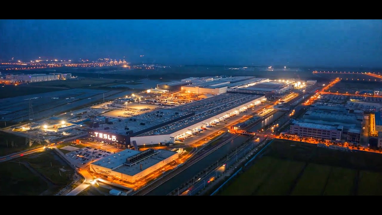 Timelapse Tesal Gigafactory Shanghai 2020 Aug