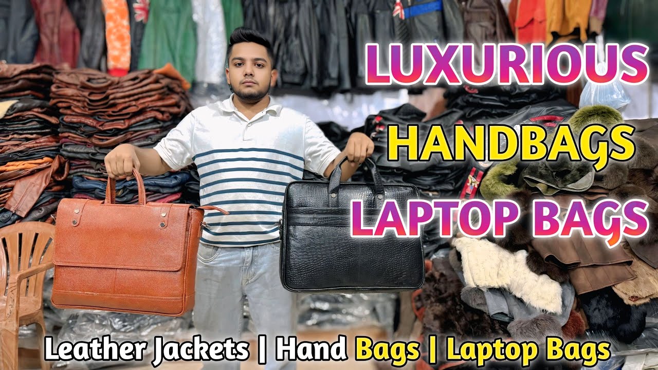 Leather Market in Delhi | leather laptop bags 🤩 | #leatherbag 