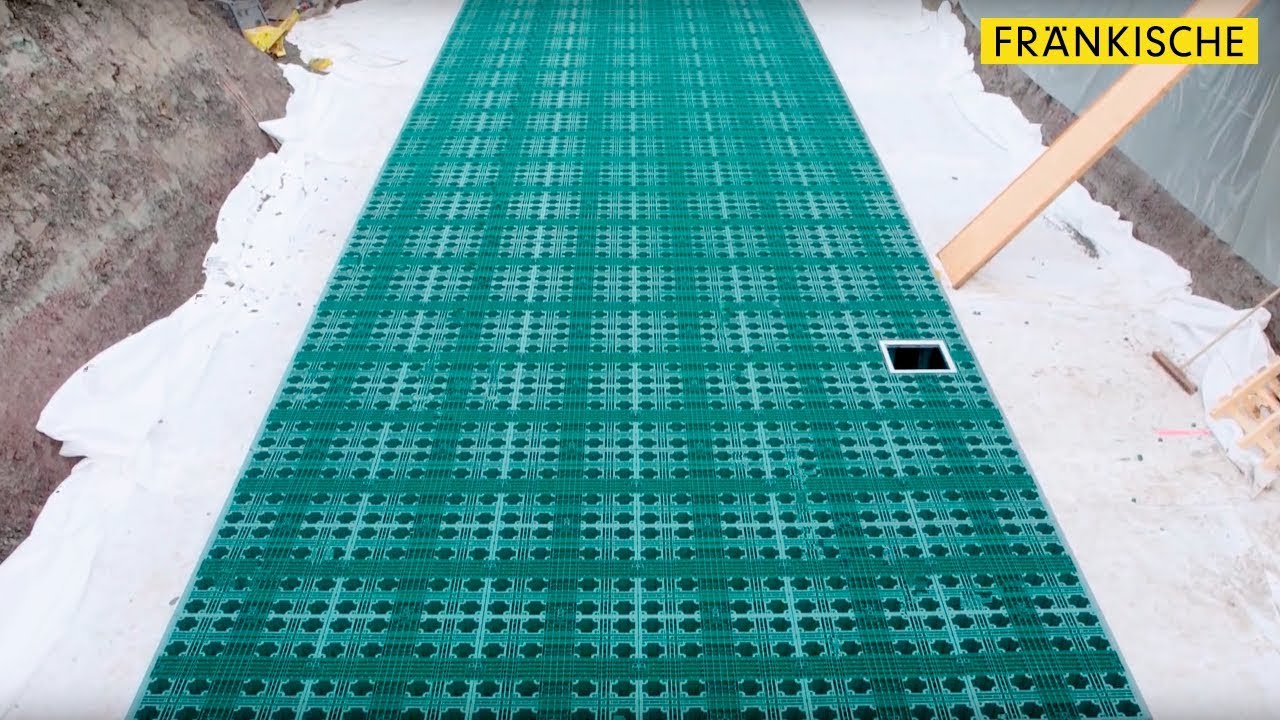 Video d'installation d'un bassin d'infiltration (Rigofill ST) pour les eaux pluviales - FRAENKISCHE
