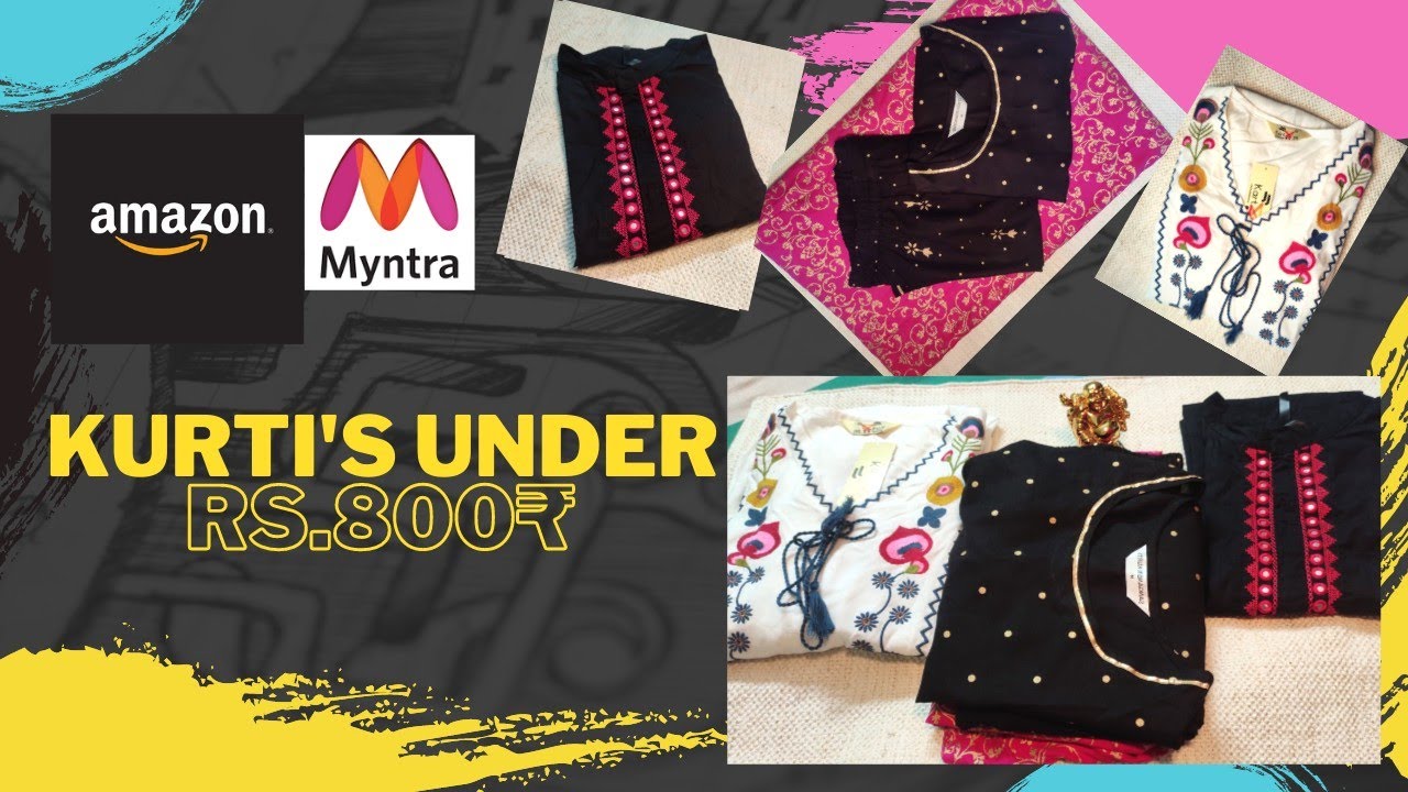 #Kurtis below Rs.800 in #AmazonHaul and #MyntraHaul || Telugu Vlogs || SHAS PARIN